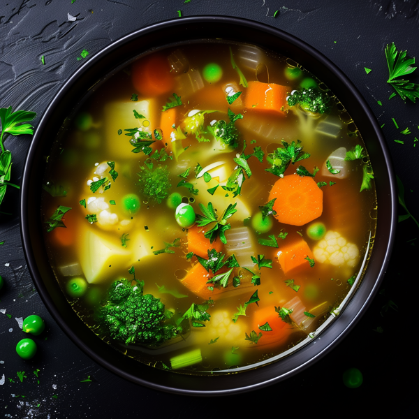 Grønnsaksuppe med vår supersunne grønnsakskraft