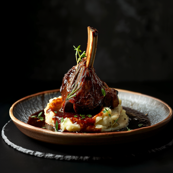 Midjourney Std Elegant Lamb Shank On Creamy Potato Puree With G Cdc30354 26Ac 4Ca5 895E 547785D523ed.Png